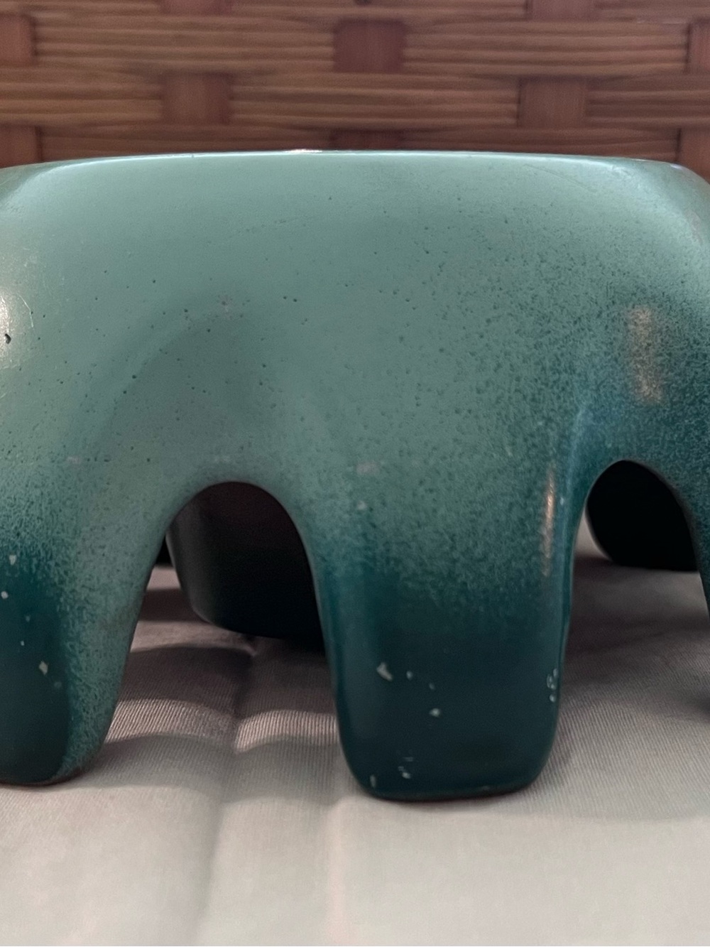 VTG Frankoma Pottery Woodland Moss Warming Stand Teapot